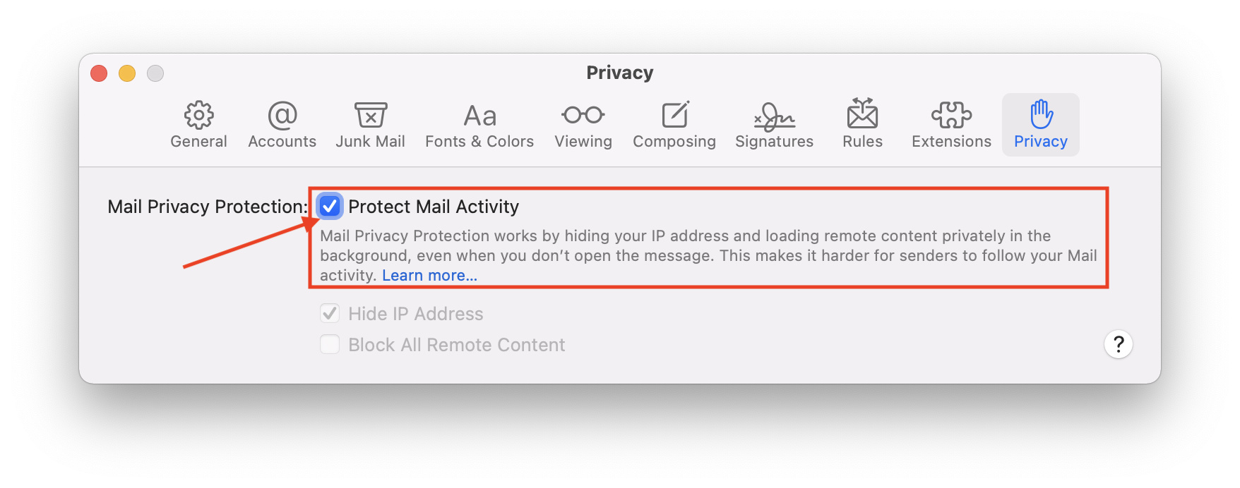 How to enable Mail Privacy Protection on macOS Monterey