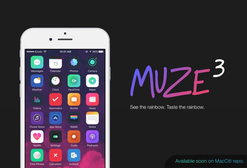 Muze 3 Cydia jailbreak theme for Electra Jailbreak for iOS 11