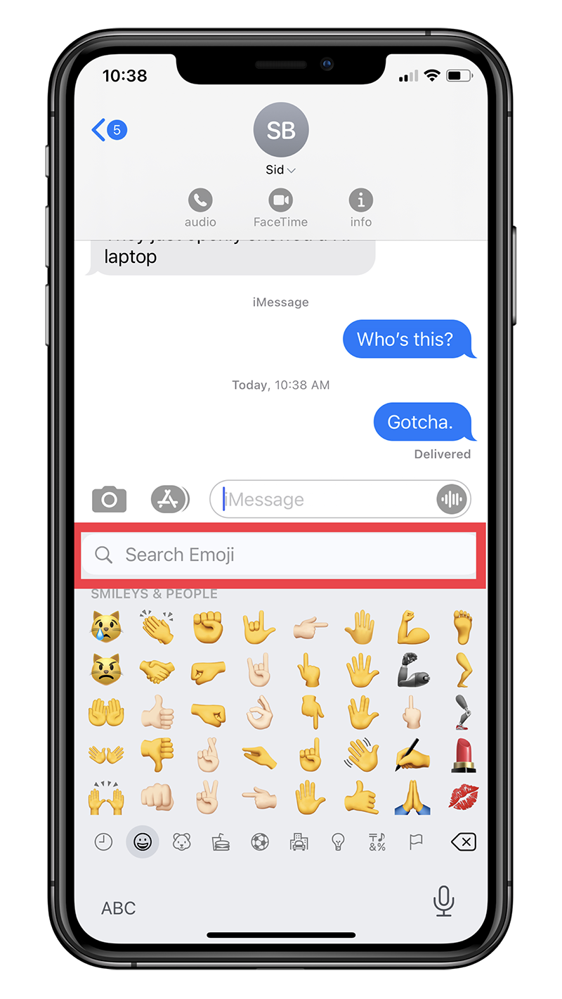How to quickly search for emoji on your iPhone's keyboard on iOS 14!- Step 2