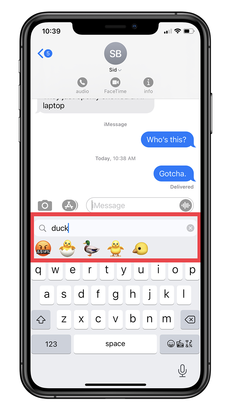 How to quickly search for emoji on your iPhone's keyboard on iOS 14!- Step 3
