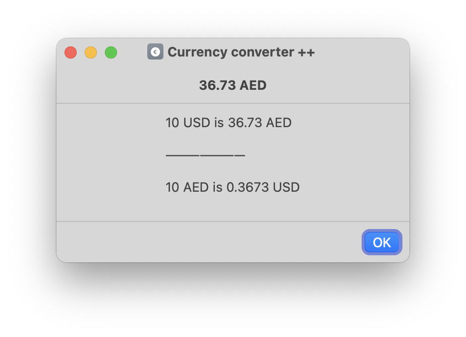 CurrencyConverter Siri Chortcut