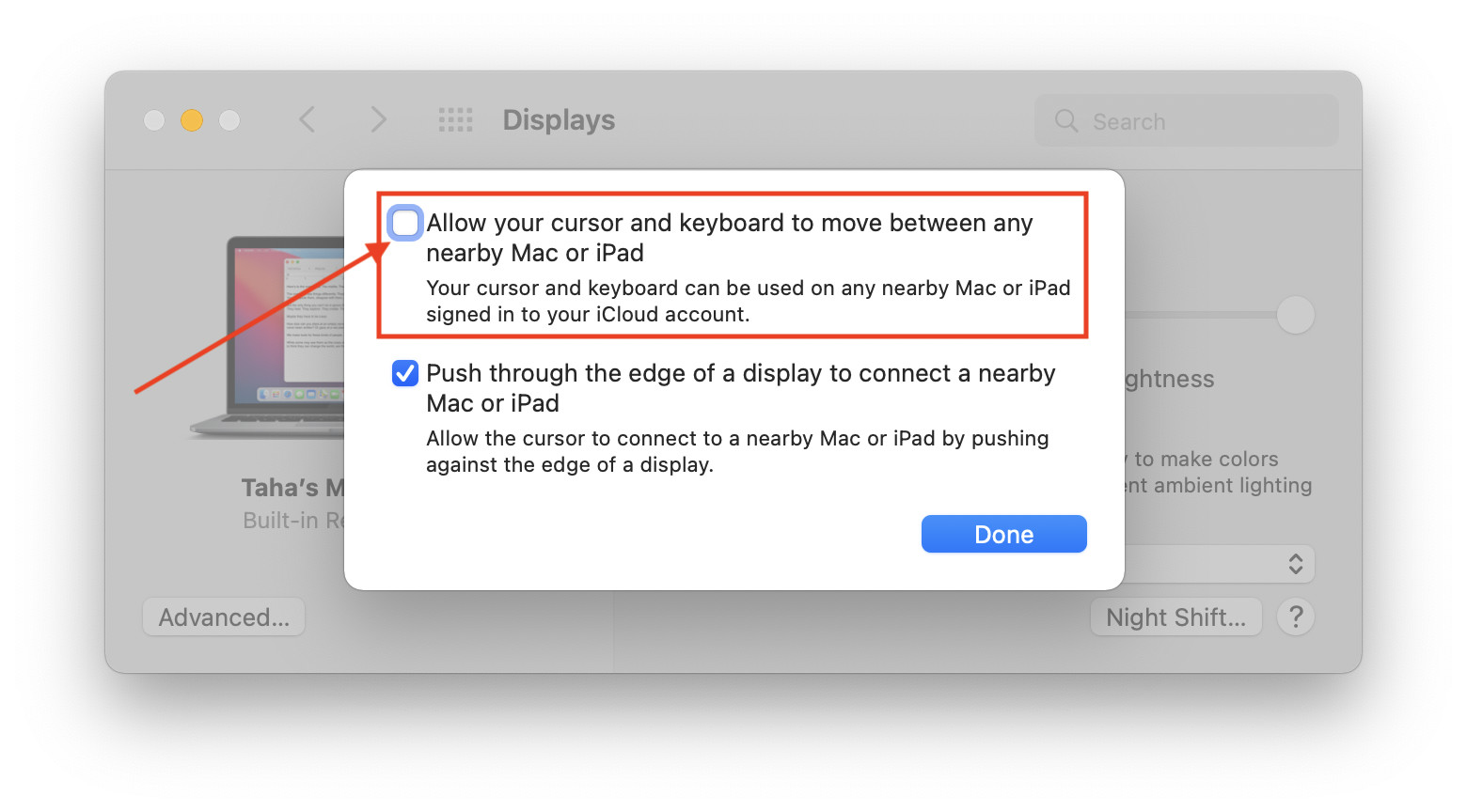 How to disable Universal Control in macOS Monterey