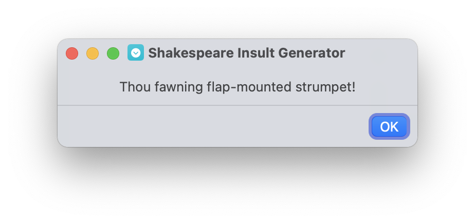 Shakespeare Insult Generator Siri Shortcut